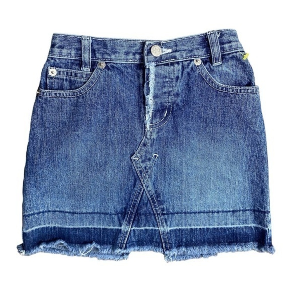 3/$15 Ponytails Girls Distressed Medium Wash Blue Jean Skirt Size 6
